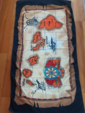 Vintage Map of HAWAII Print Beach Towel - Orange Islands